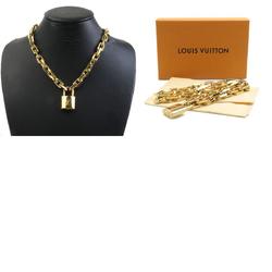 LOUIS VUITTON Necklace Collier LV Edge Cadena Metal Gold Men's MP2993 r10160i