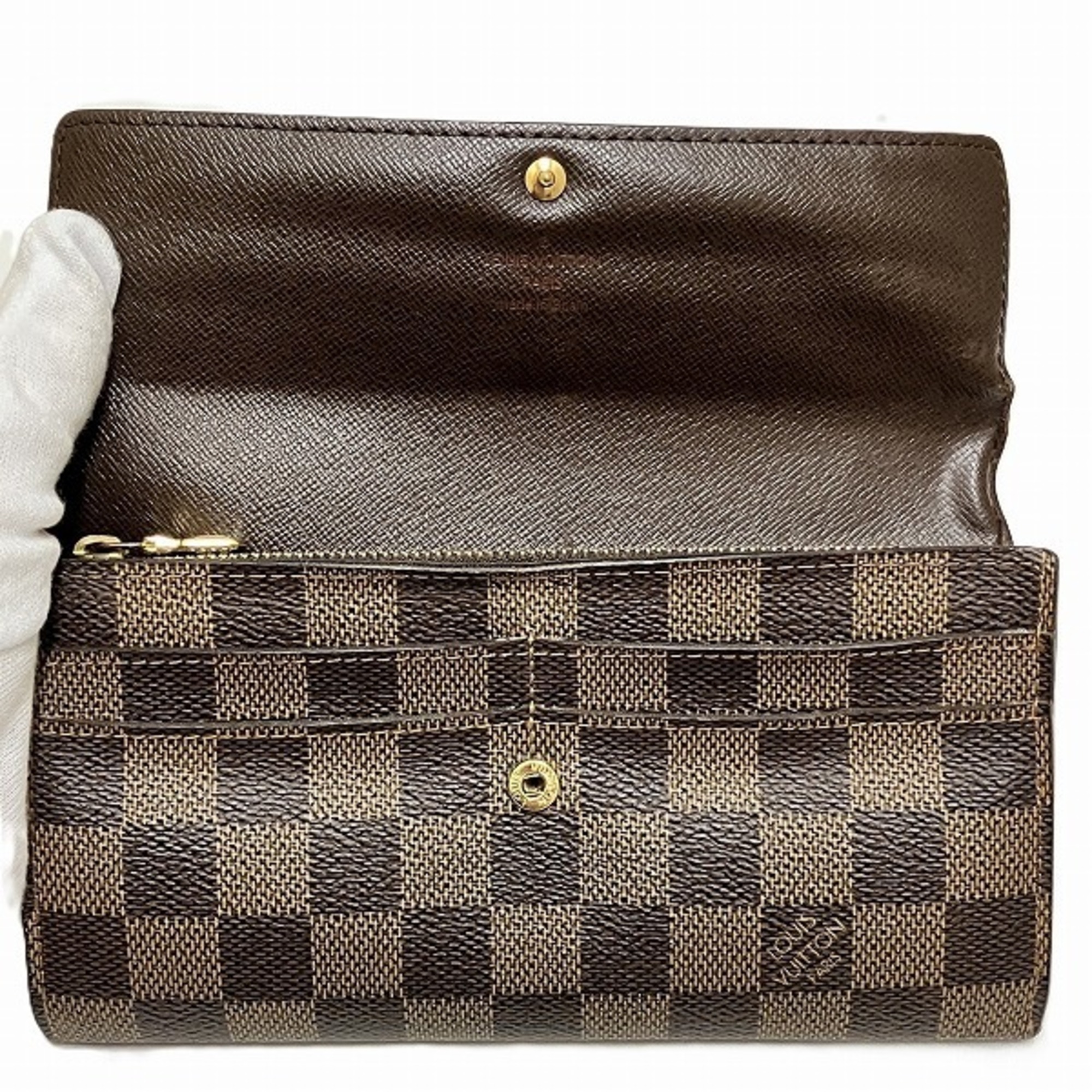 Louis Vuitton Damier Portefeuille Sarah N61734 Long Wallet Bi-fold Men's Women's