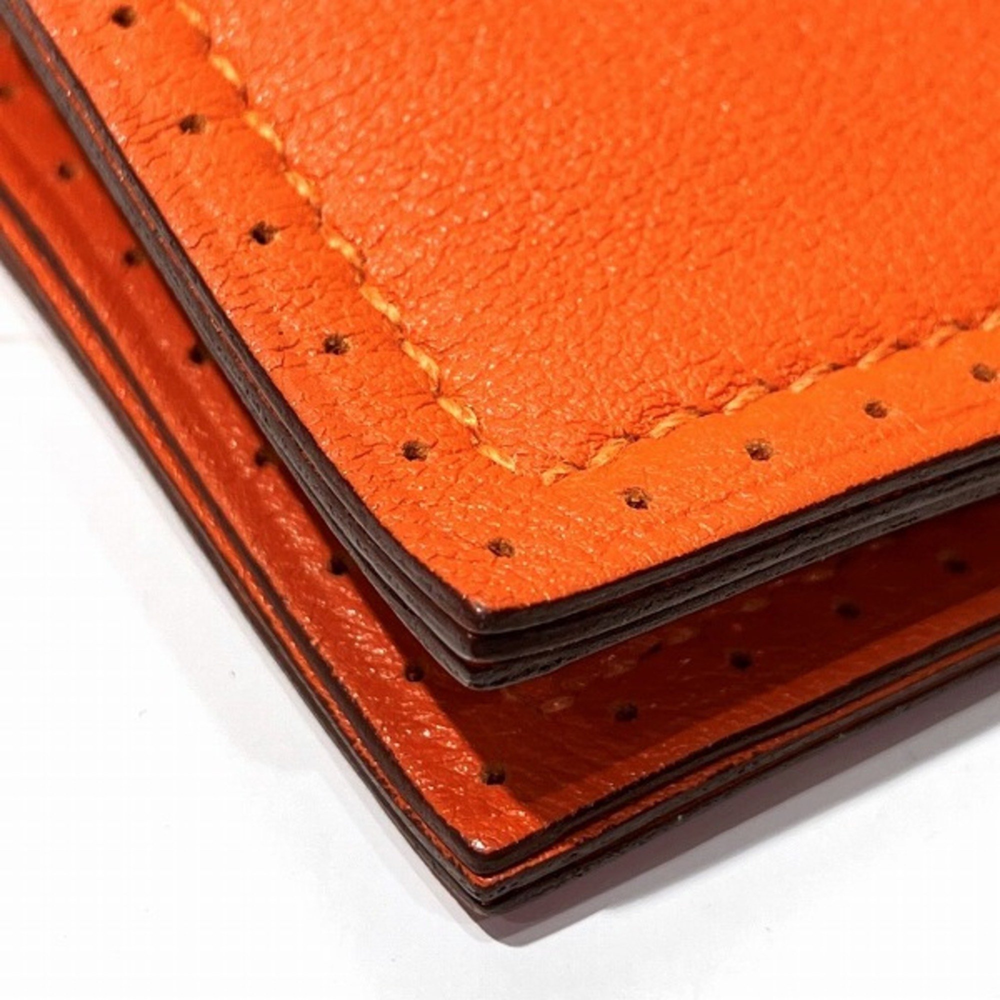 Hermes Flex Orange Long Wallet Bi-fold for Women