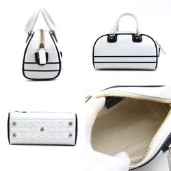 Christian Dior Shoulder Bag Vibe Small Leather White x Navy Women's 99960k