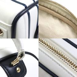 Christian Dior Shoulder Bag Vibe Small Leather White x Navy Women's 99960k