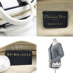 Christian Dior Shoulder Bag Vibe Small Leather White x Navy Women's 99960k