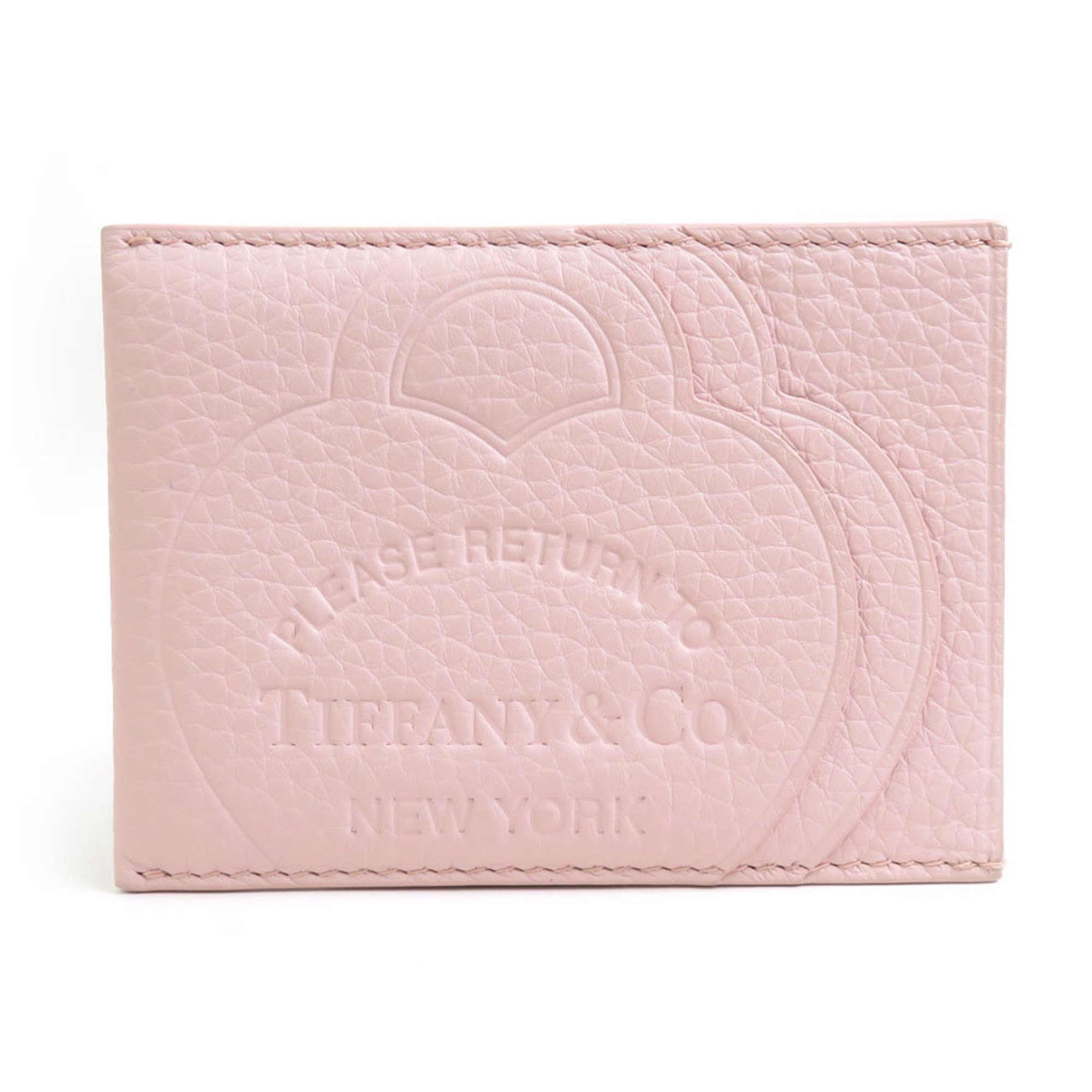 Tiffany & Co. Business Card Holder/Card Case Leather Light Pink Women's e59124g