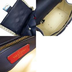 Valentino Garavani Handbag Shoulder Bag Leather Navy Dark Red Off-White Women's w0706g