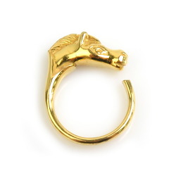 Hermes HERMES Ring Horse Head Metal Gold Women's e59108g