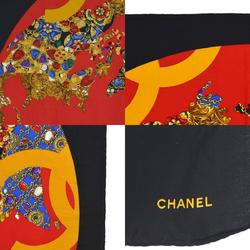 CHANEL Scarf Muffler Silk Red Women's r10159g