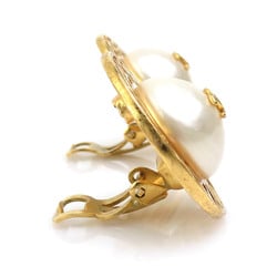 CHANEL Earrings Coco Mark Metal Faux Pearl Gold Off-White Women's e59149g