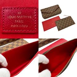 Louis Vuitton LOUIS VUITTON Shoulder Bag Chain Wallet Clutch Damier Pochette Felicie Canvas Ebene Women's N63032 z2333