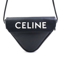 CELINE Shoulder Bag Triangle Leather Black Women's 99964j