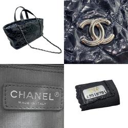 CHANEL handbag shoulder bag portobello leather navy ladies n0350