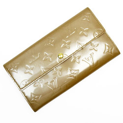 Louis Vuitton LOUIS VUITTON Long Wallet Monogram Vernis Portefeuille Sarah Patent Leather Beige Women's w0703f