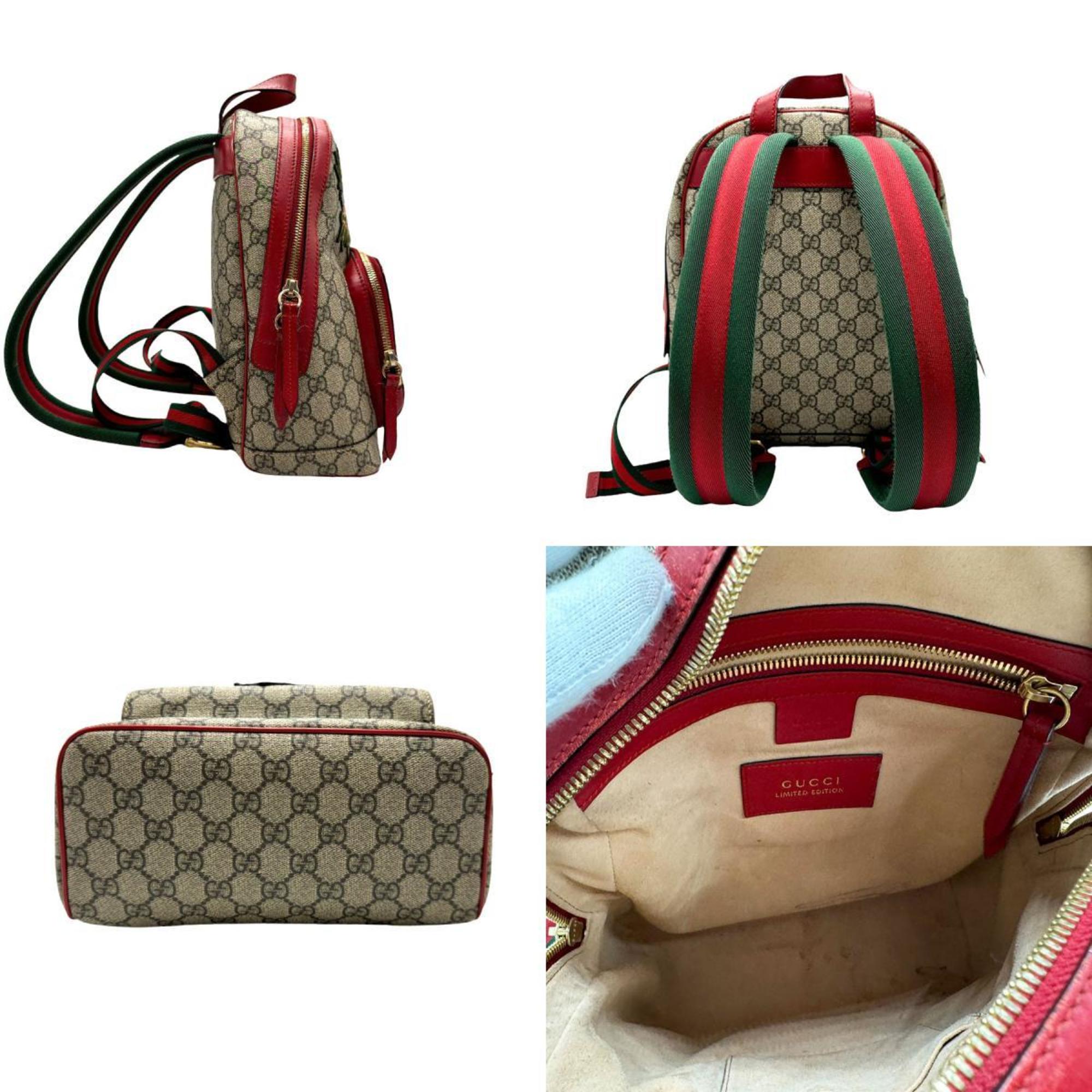 GUCCI Backpack GG Supreme Brown Multicolor Gold Women's 427042 n0367