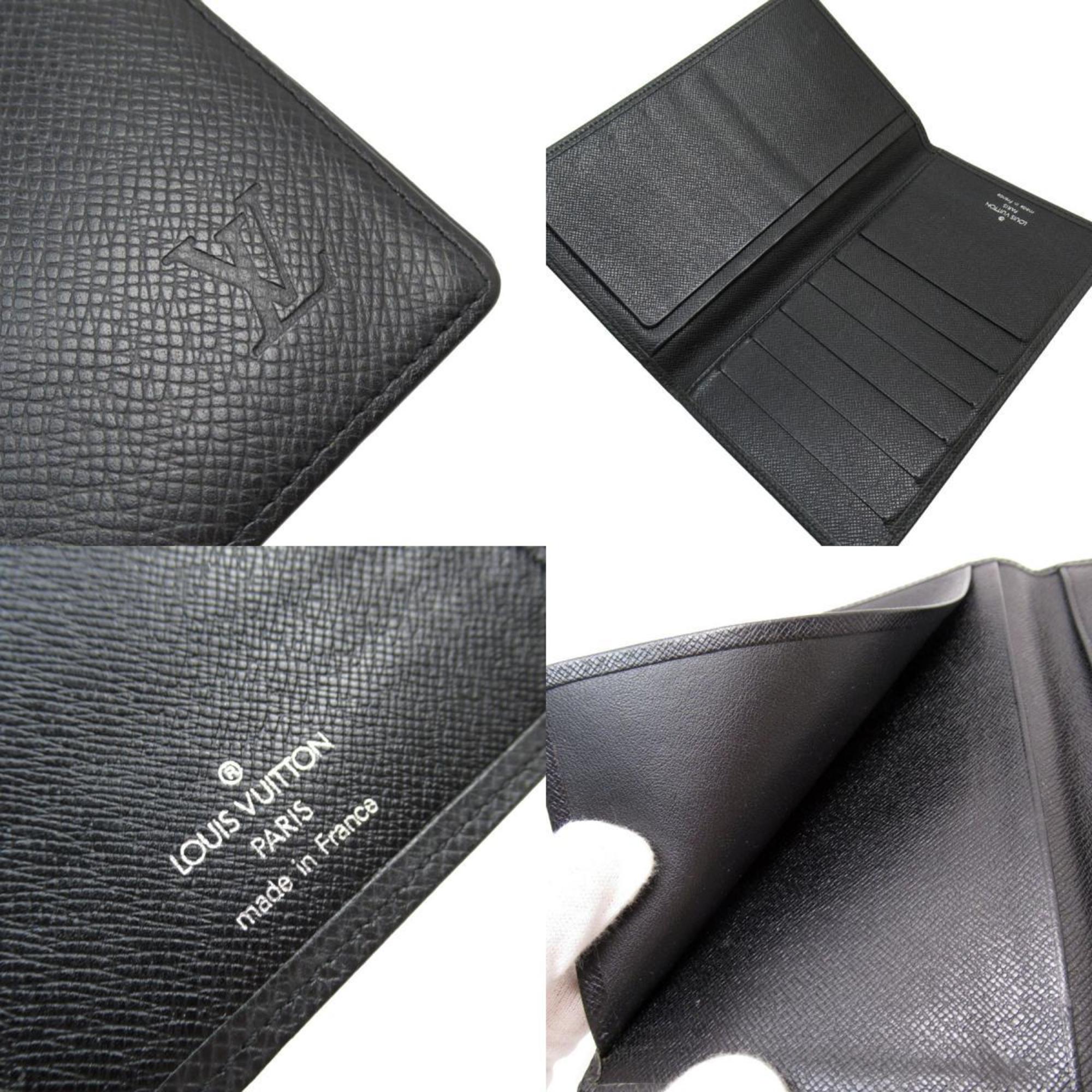 Louis Vuitton LOUIS VUITTON Wallet Taiga Black Women's w0700g