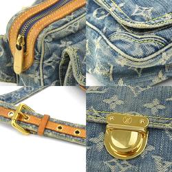 Louis Vuitton LOUIS VUITTON Waist bag Belt Monogram denim Bum Denim blue Gold Men's Women's M95347 e59116g