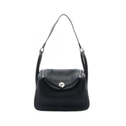 Hermes Lindy 26 Shoulder Bag, Taurillon Clemence, Women's, Black, WA5355