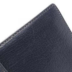 Hermes HERMES Bearn Soufflet Bi-fold Long Wallet Chevre Women's Navy