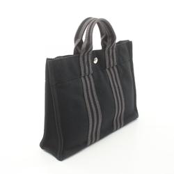 Hermes HERMES Foul Tote PM Bag Canvas Women's Black Grey