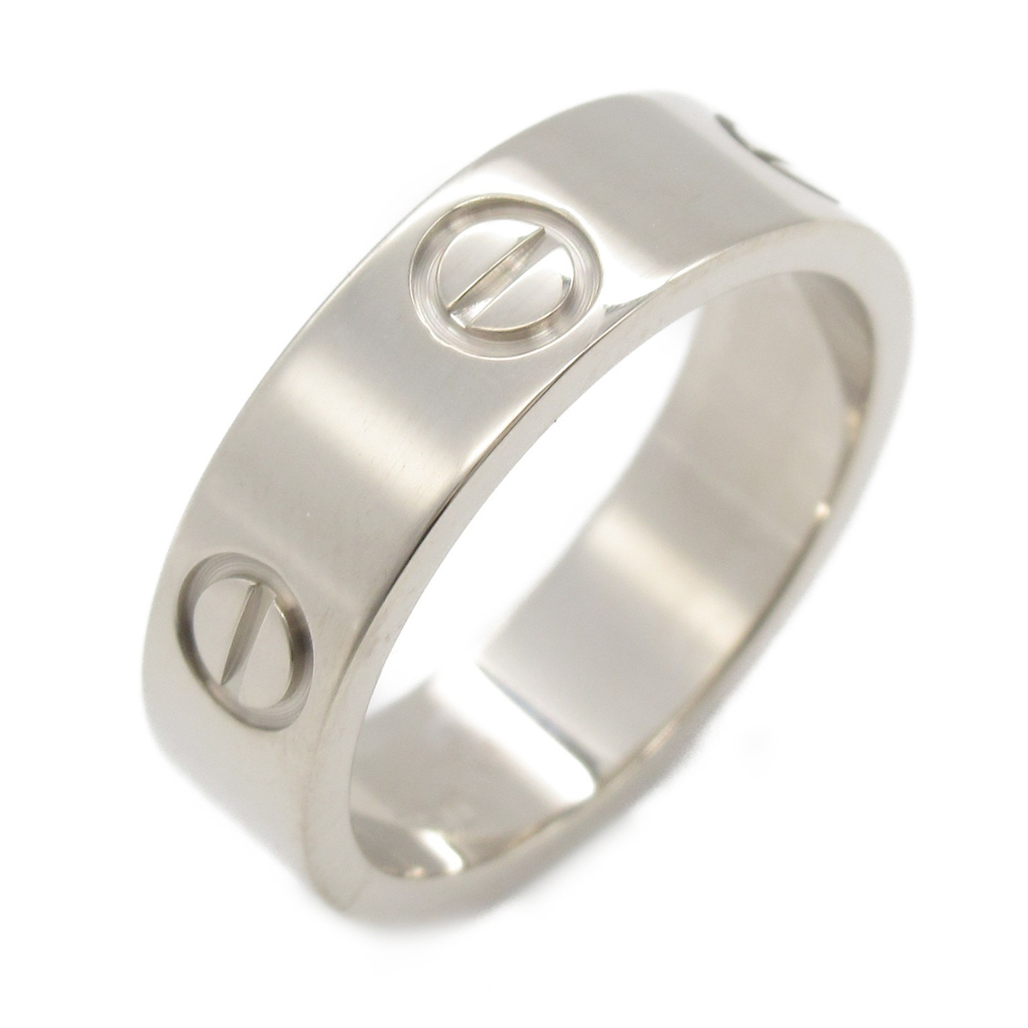 Cartier Love Ring, K18WG (White Gold), Men's, Women's, Silver