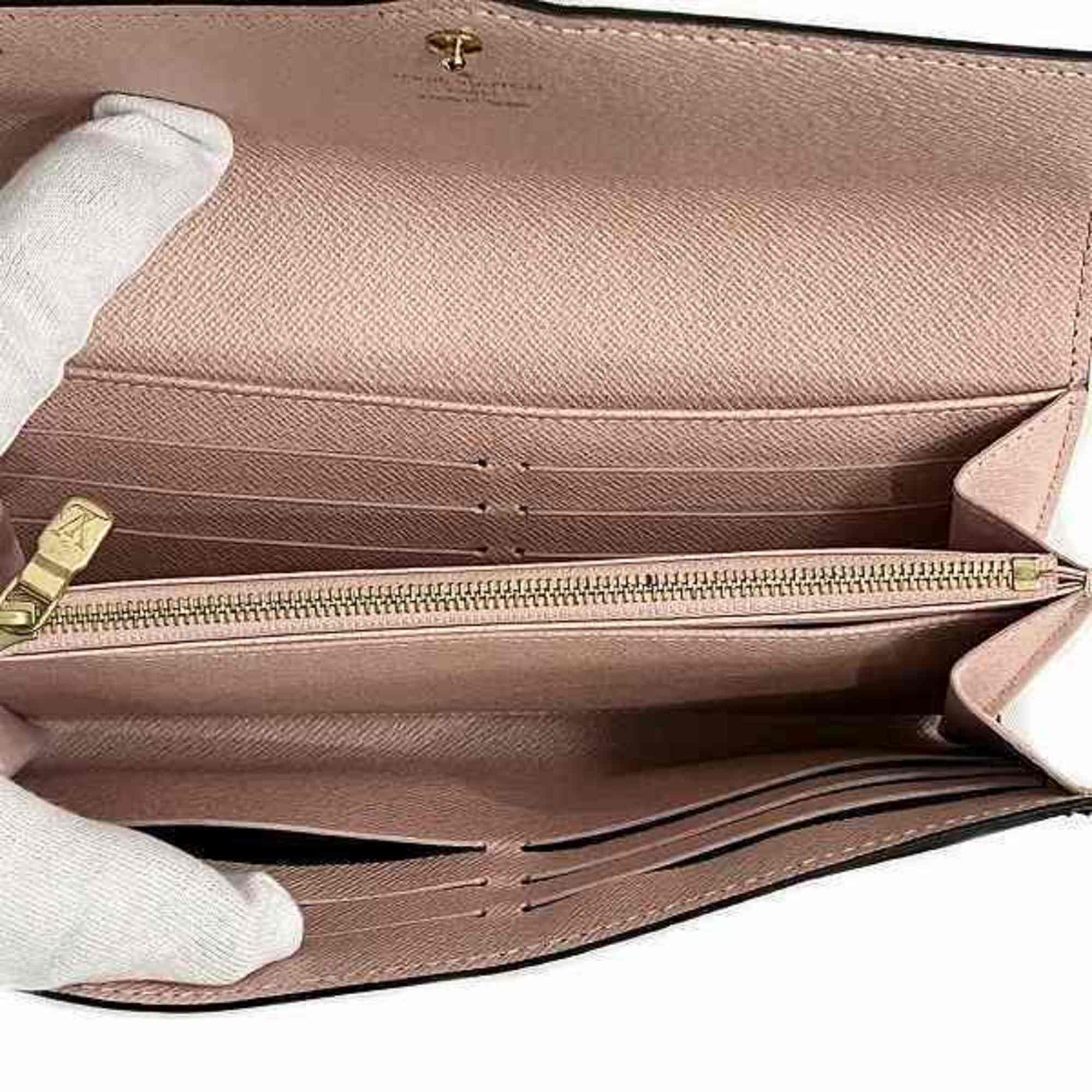 Louis Vuitton Damier Portefeuille Sarah Rose Ballerine N60114 Long Wallet Bi-fold for Women