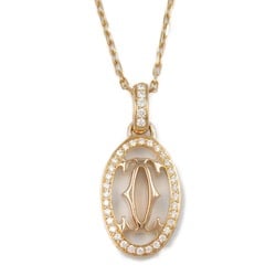 CARTIER Double C Diamond Necklace K18PG (Pink Gold) Ladies Clear