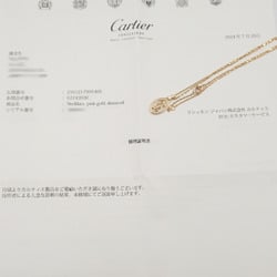 CARTIER Double C Diamond Necklace K18PG (Pink Gold) Ladies Clear