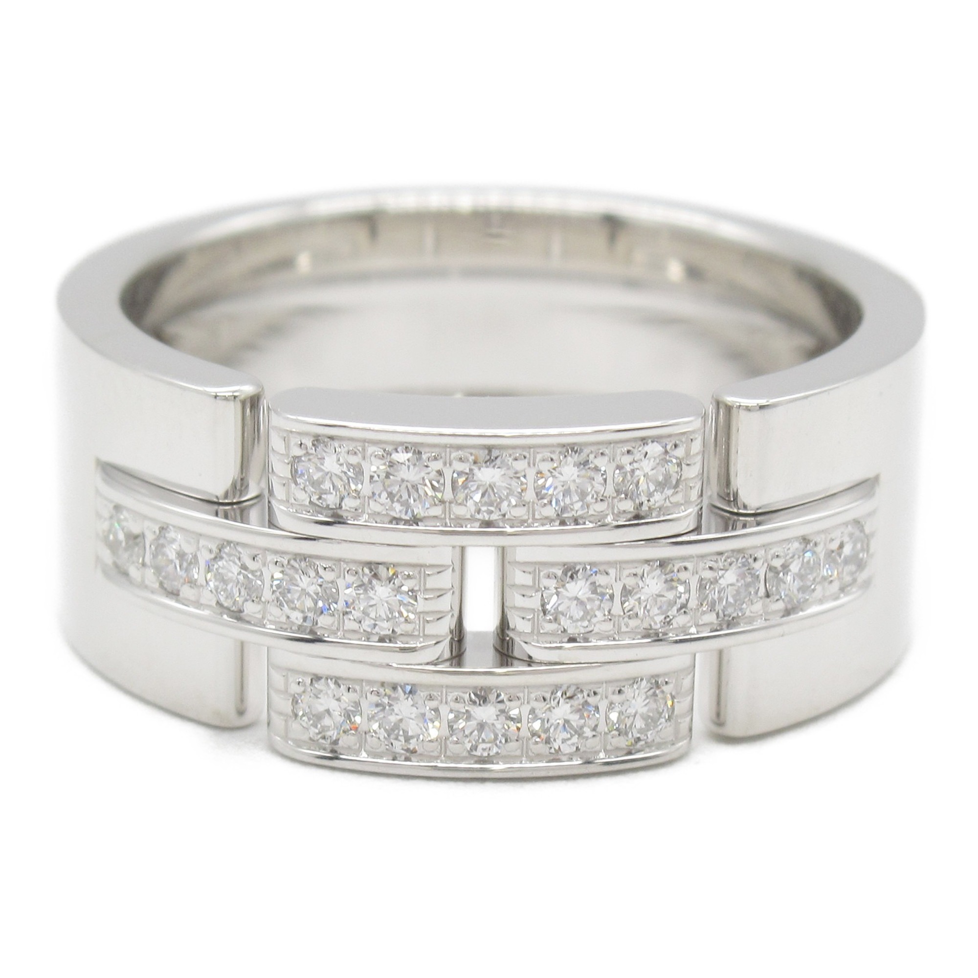 CARTIER Maillon Panthere Diamond Ring LM K18WG (White Gold) Ladies Clear