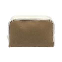 Hermes HERMES Pouch Bag Toile Officier Taurillon Clemence Women's Khaki White