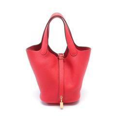 Hermes HERMES Picotin Lock PM Rouge Tomato Handbag Bag Taurillon Clemence Women's Red 056289CC