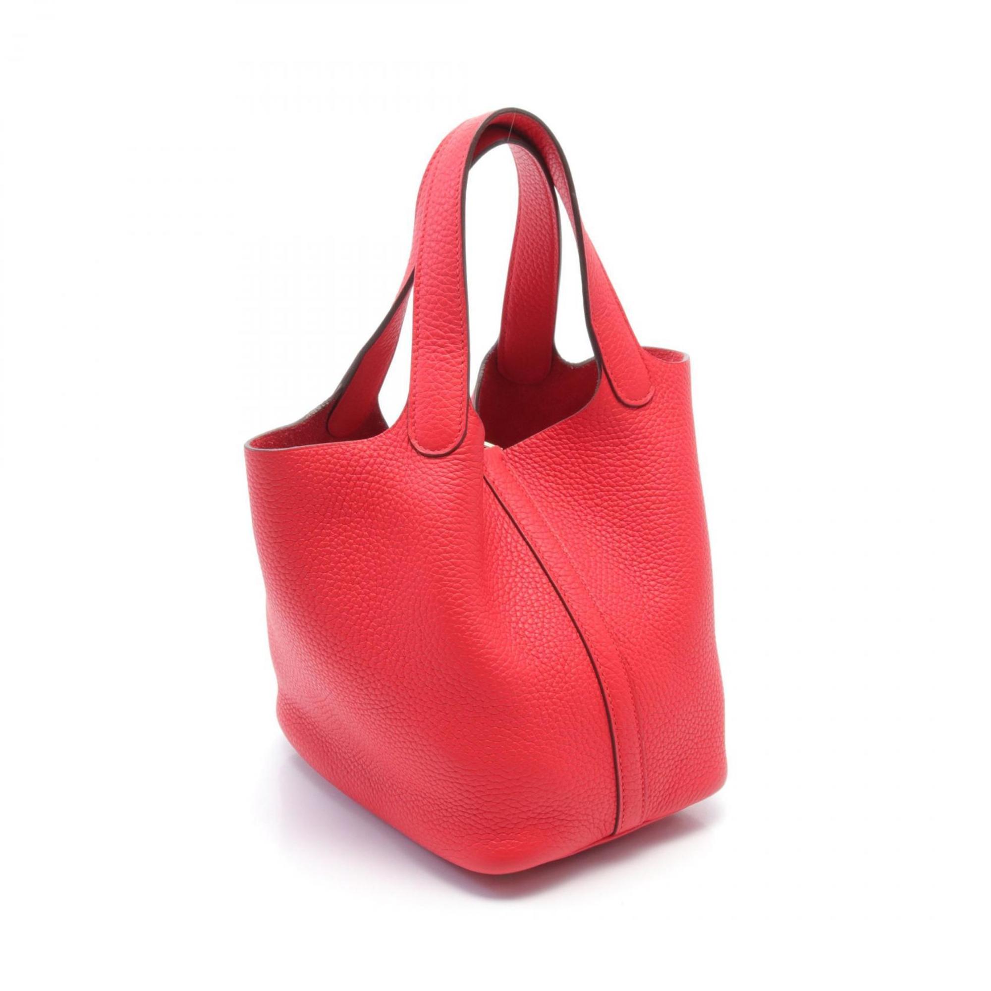 Hermes HERMES Picotin Lock PM Rouge Tomato Handbag Bag Taurillon Clemence Women's Red 056289CC