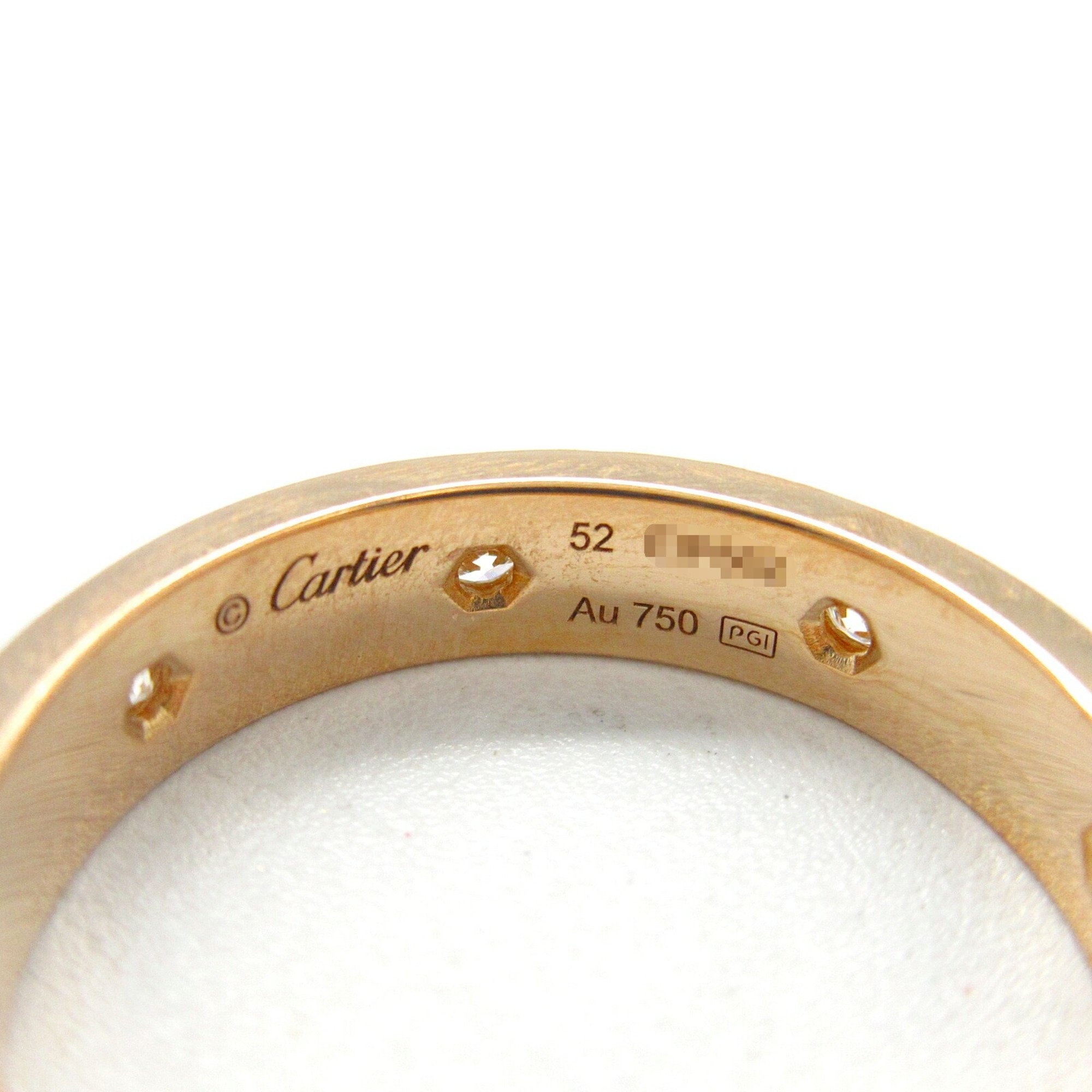 Cartier Love Ring 8P Diamond K18PG (Pink Gold) Ladies Clear B4050800