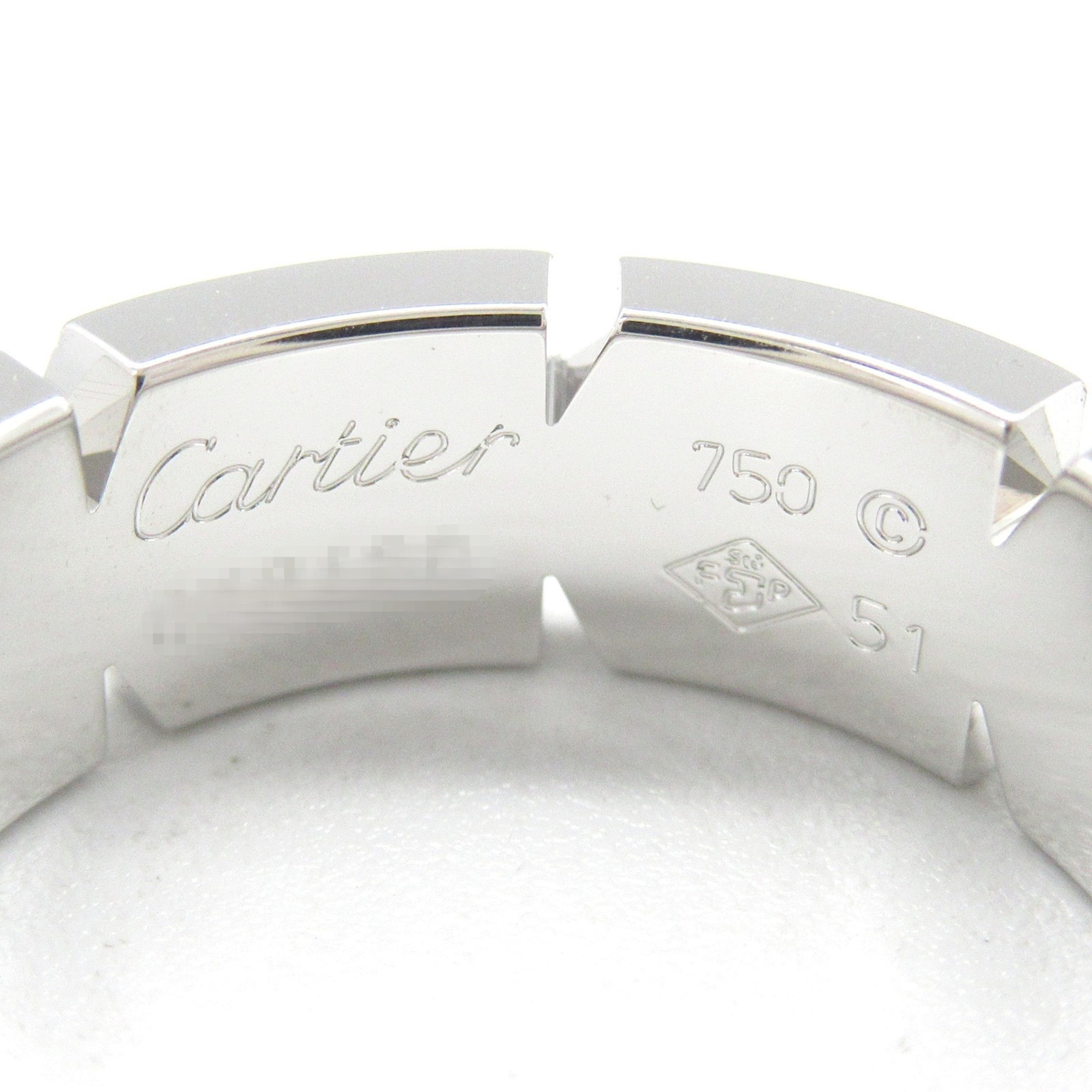 CARTIER Tank Francaise Diamond Ring, K18WG (White Gold), Diamond, Women's, Clear