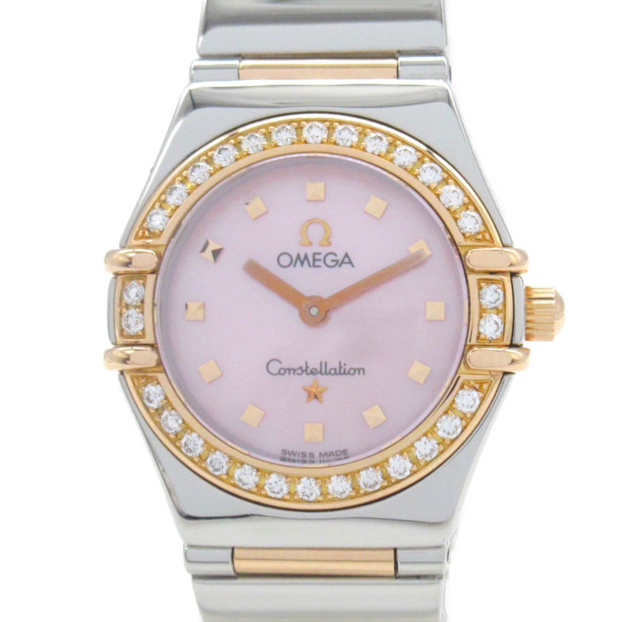 OMEGA Constellation My Choice Diamond Bezel Watch K18PG (Pink Gold) Stainless Steel Ladies Pink Shell 1368.73