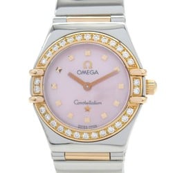 OMEGA Constellation My Choice Diamond Bezel Watch K18PG (Pink Gold) Stainless Steel Ladies Pink Shell 1368.73