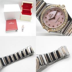 OMEGA Constellation My Choice Diamond Bezel Watch K18PG (Pink Gold) Stainless Steel Ladies Pink Shell 1368.73