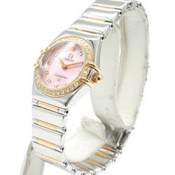 OMEGA Constellation My Choice Diamond Bezel Watch K18PG (Pink Gold) Stainless Steel Ladies Pink Shell 1368.73