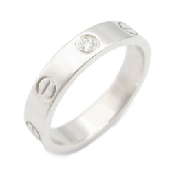 Cartier Love 1P Diamond Ring, K18WG (White Gold), Diamond, Women's, Clear