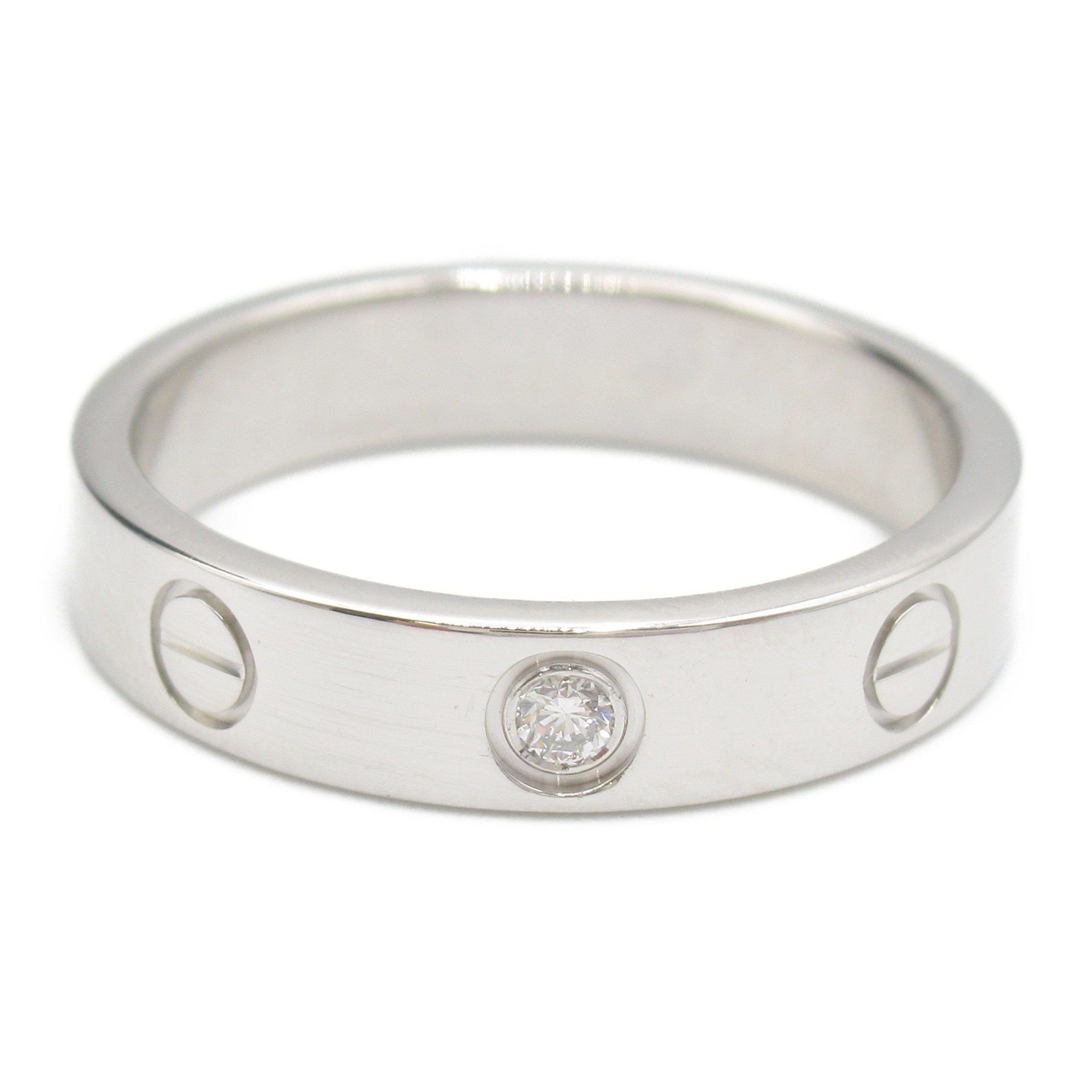 Cartier Love 1P Diamond Ring, K18WG (White Gold), Diamond, Women's, Clear