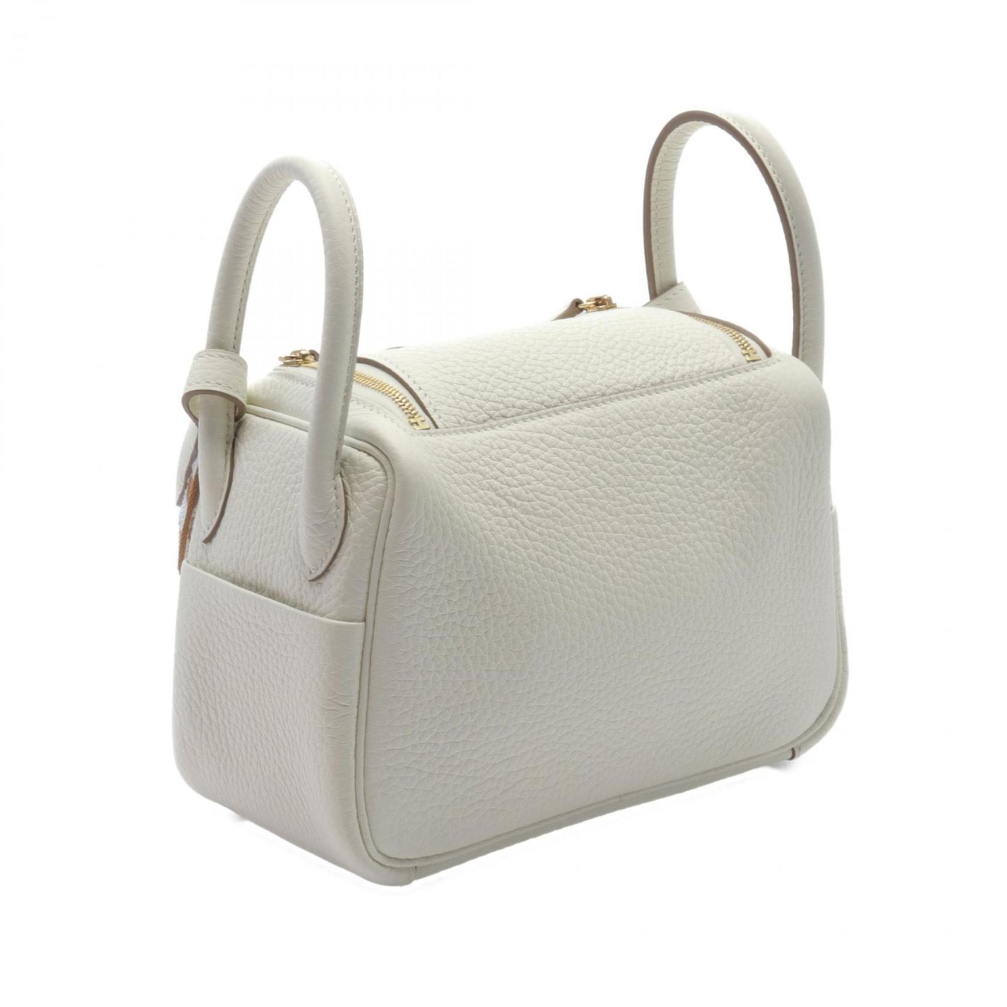 Hermes Lindy Maxi-Quadrille Gripere Shoulder Bag Taurillon Clemence Women's White 079086CC