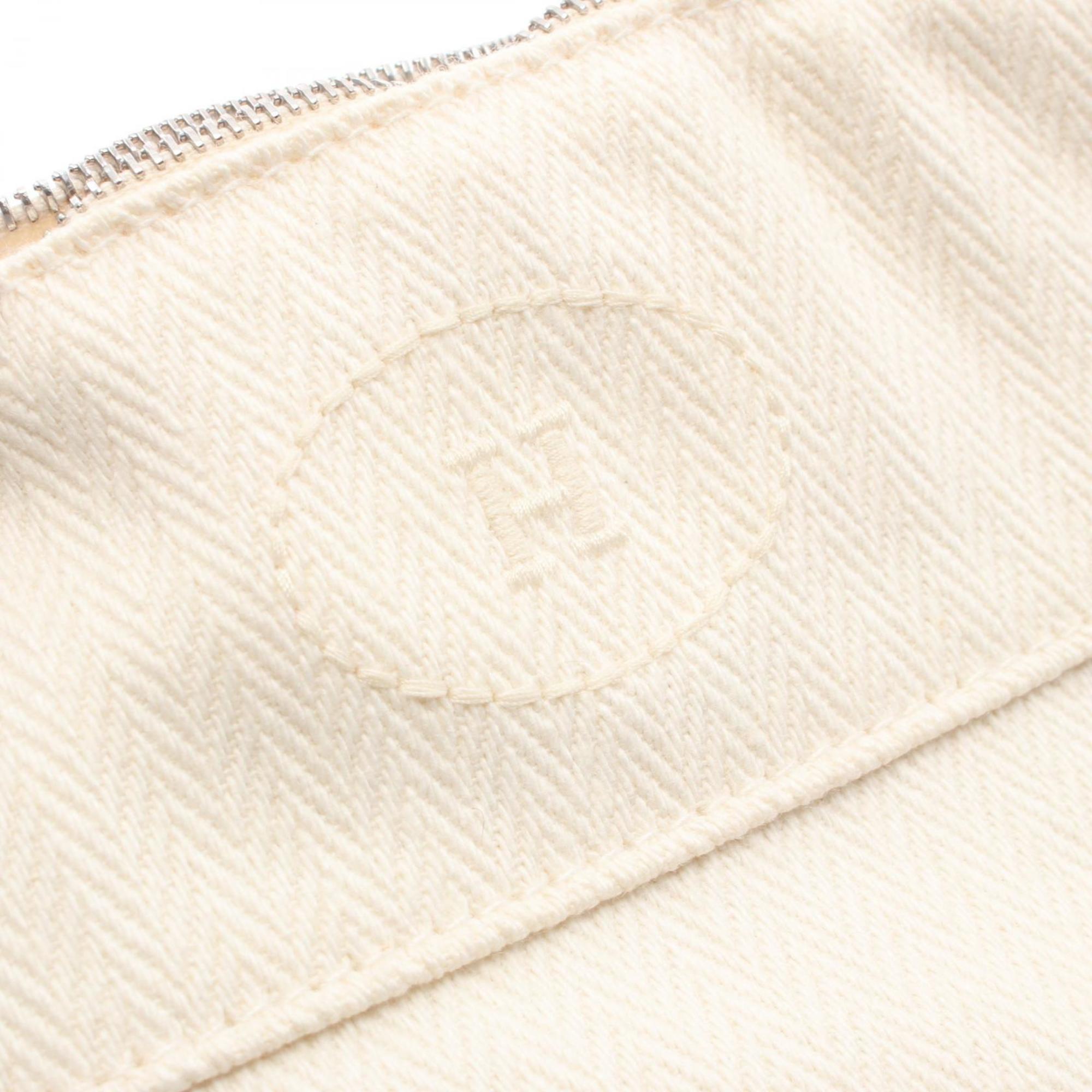 Hermes HERMES Bolide MM 25 Pouch Bag Toile Chevron Women's White