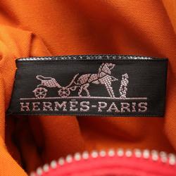 Hermes HERMES Bolide Pouch 20 Bag Canvas Leather Women's Red Brown 101629M