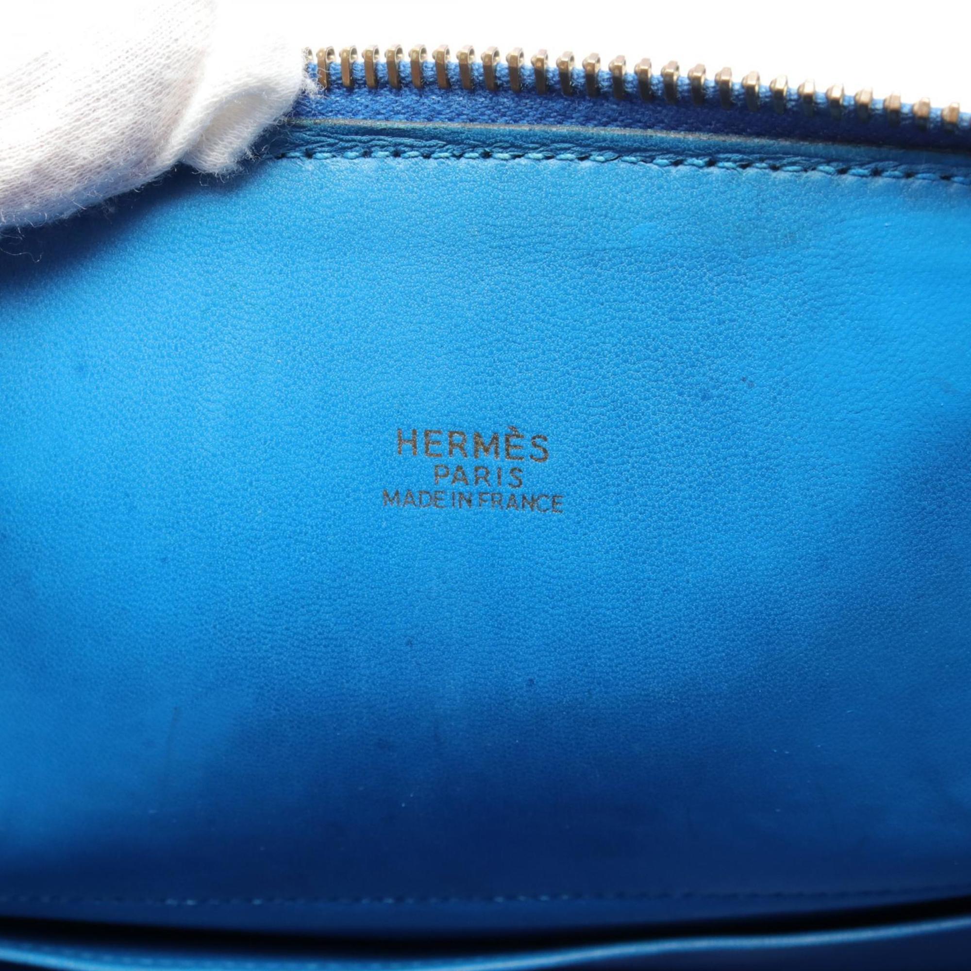 Hermes HERMES Bolide 37 Handbag Bag Cushvel Ladies Blue B engraved G hardware