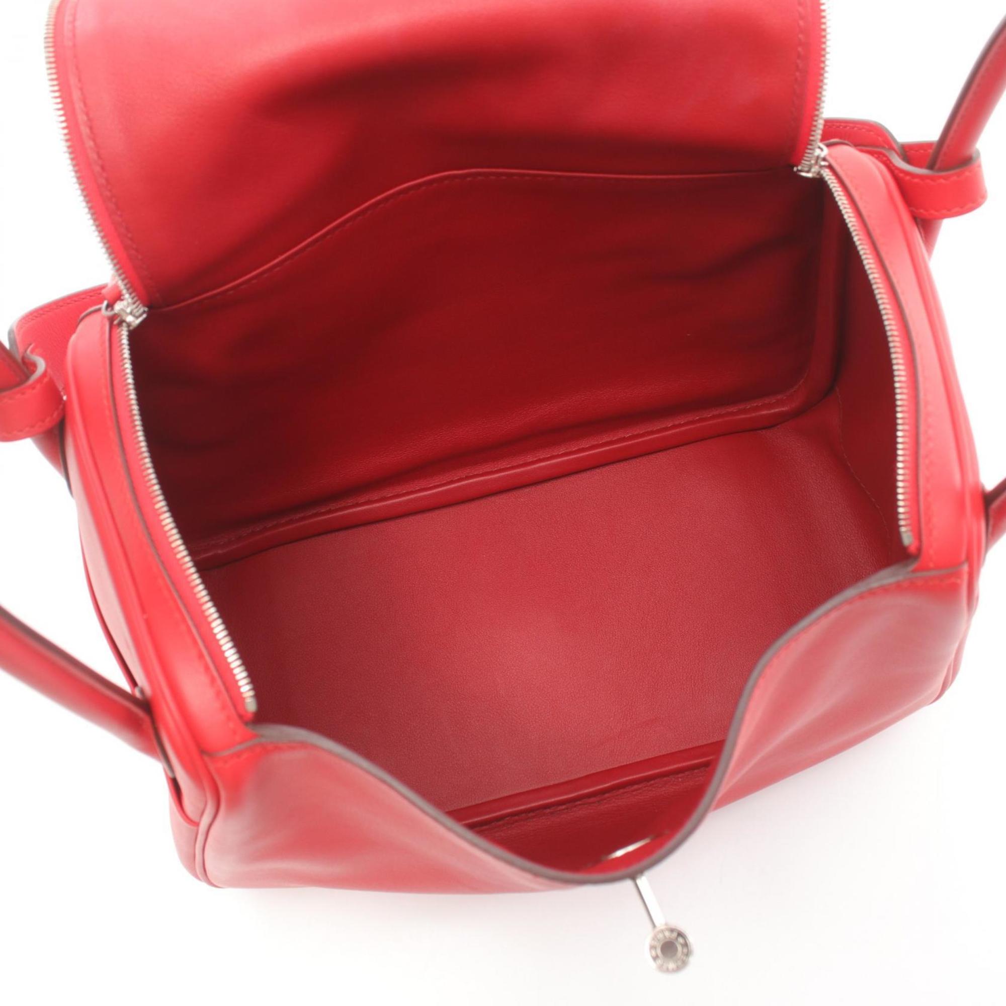 Hermes Lindy 26 Rouge Tomato Shoulder Bag Swift Leather Women's Red