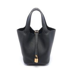 Hermes HERMES Picotin Lock PM Handbag Bag Taurillon Clemence Women's Black