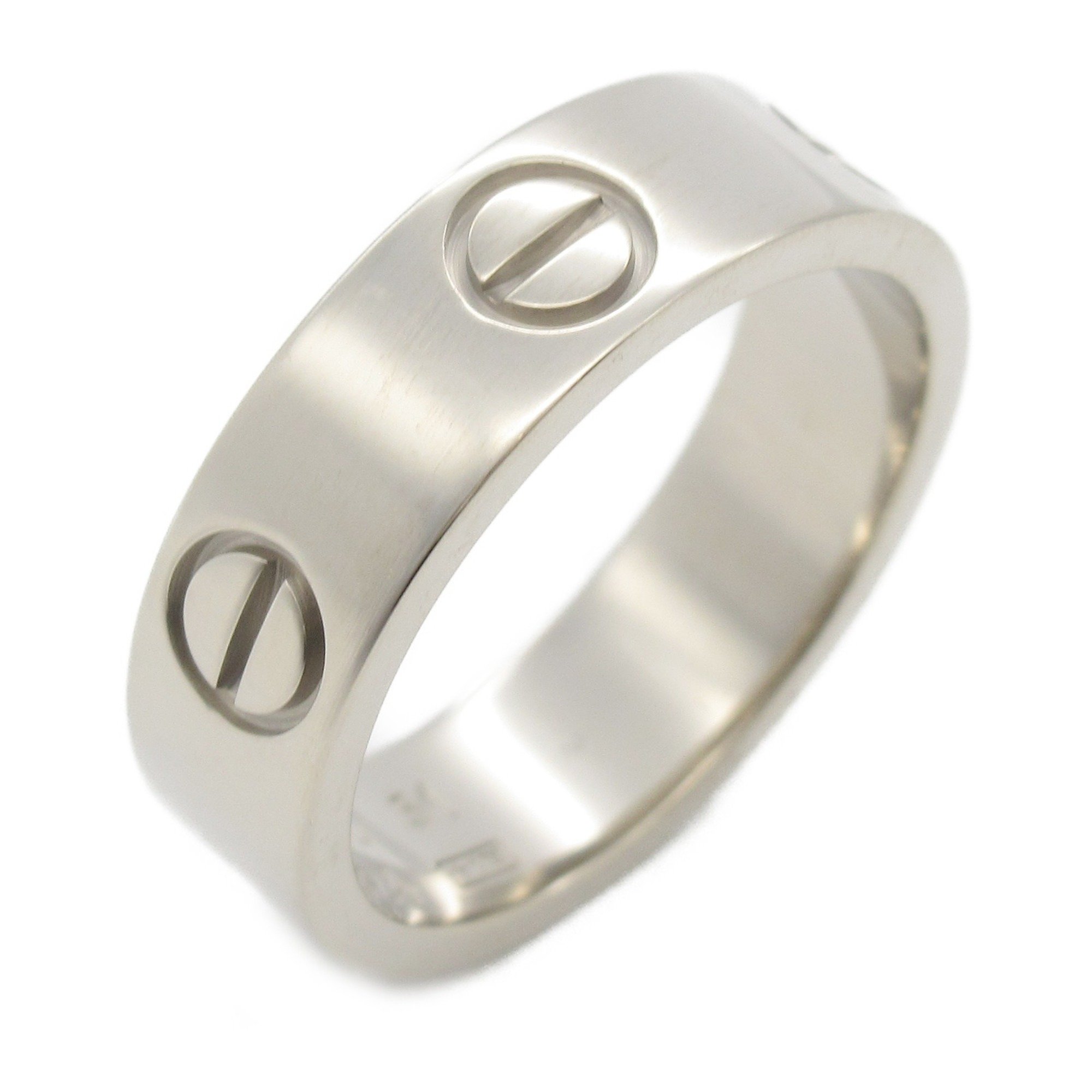 Cartier Love Ring, K18WG (White Gold), Men's, Women's, Silver