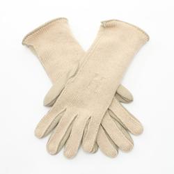 HERMES Gloves Clothing Leather Cashmere Women's Beige