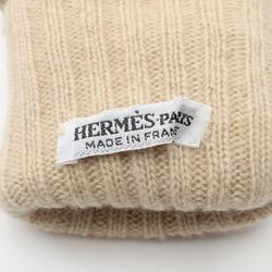 HERMES Gloves Clothing Leather Cashmere Women's Beige