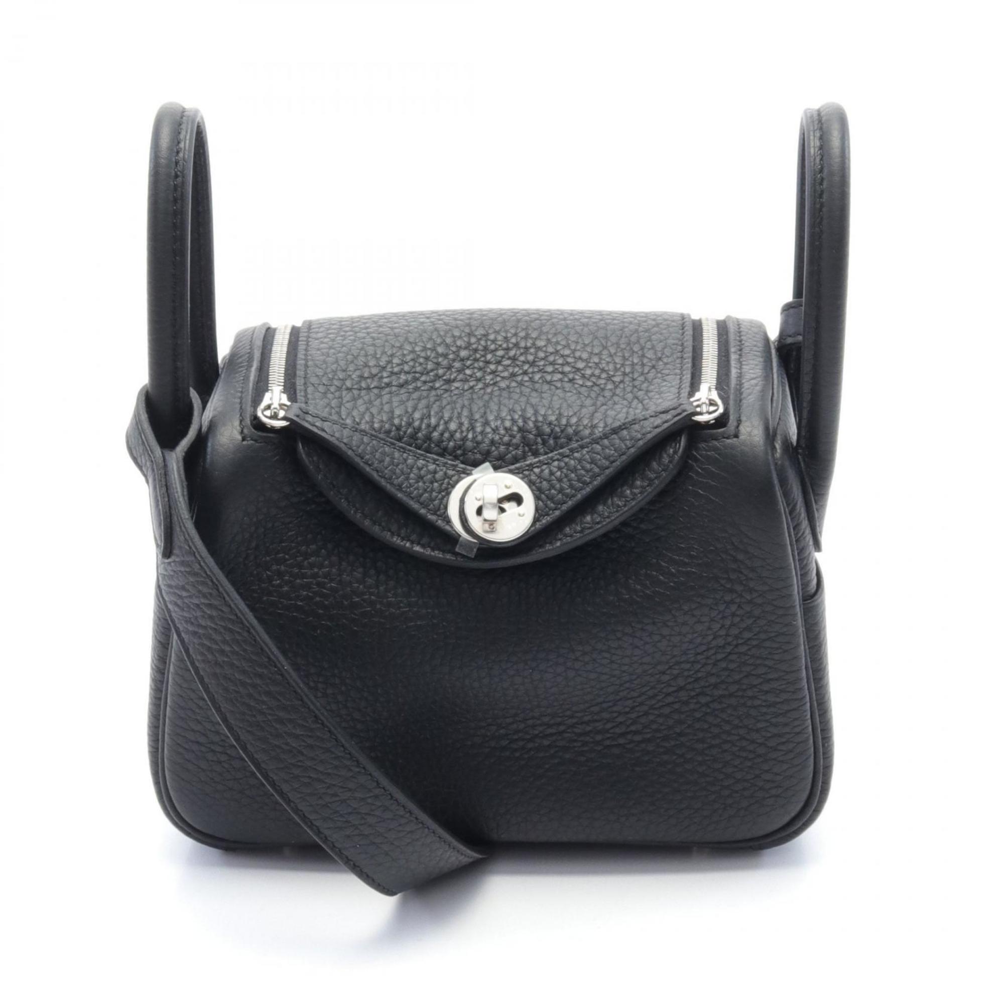 Hermes Lindy Shoulder Bag, Taurillon Clemence, Women's, Black