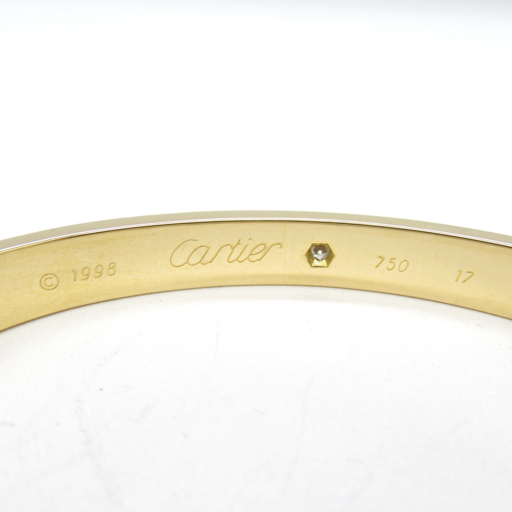 Cartier Love Half Diamond Bracelet K18 (Yellow Gold) Women's Clear