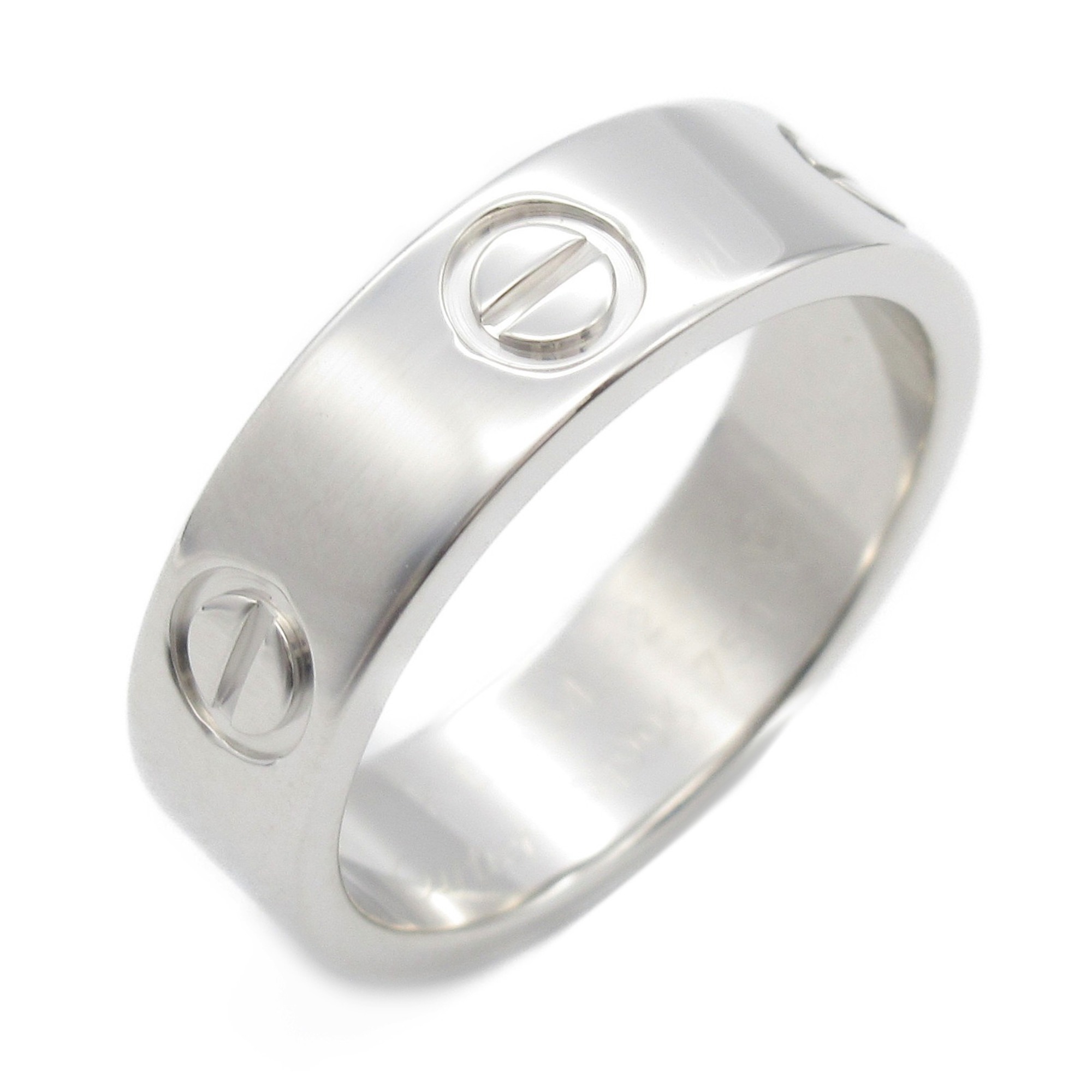 Cartier Love Ring, K18WG (White Gold), Men's, Women's, Silver