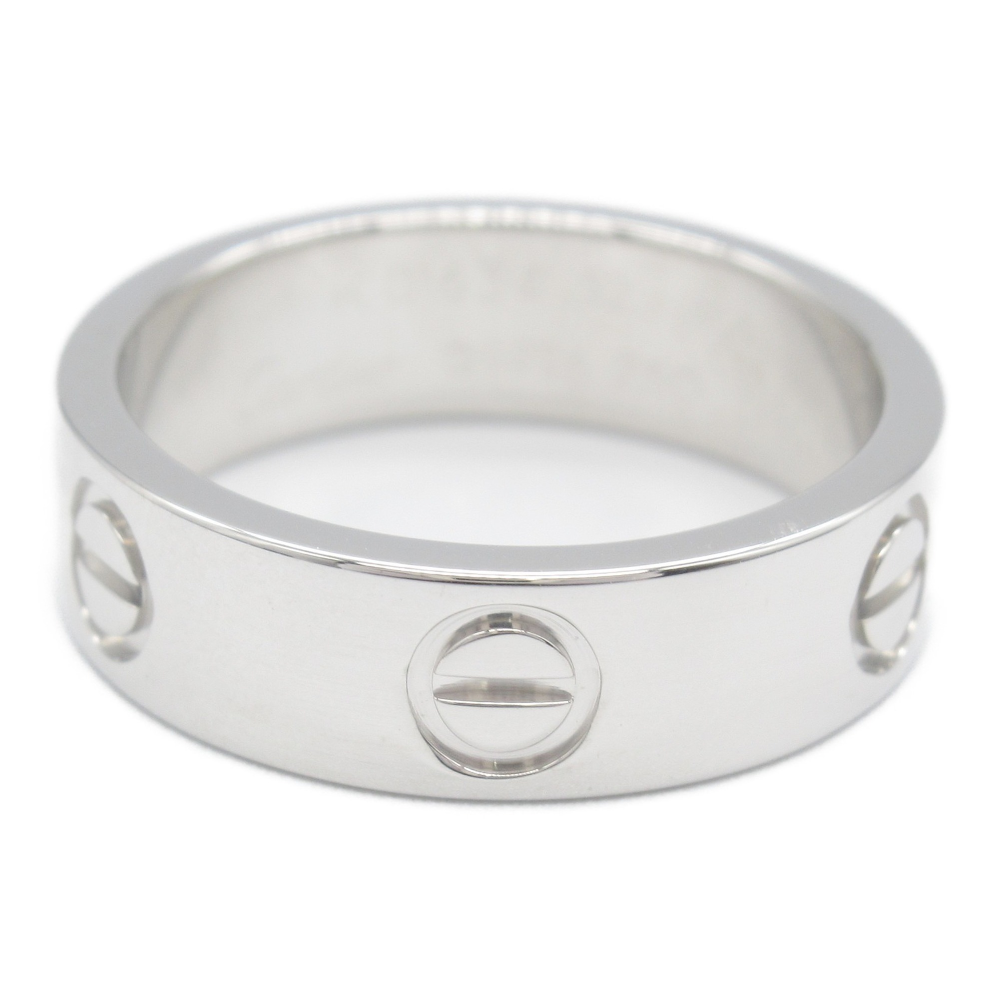 Cartier Love Ring, K18WG (White Gold), Men's, Women's, Silver